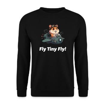 Rocket Hamster Space Flight - Unisex Sweatshirt - black - Front - Alina (178cm) & Michal (187cm)