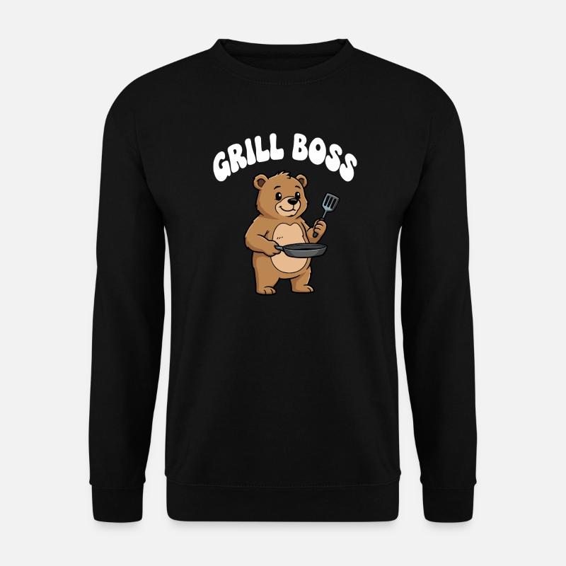 Grill Bär Kochdesign - Unisex Pullover - Schwarz