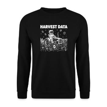 Harvest Data robot on tractor - Unisex Sweatshirt - black - Front - Alina (178cm) & Michal (187cm)