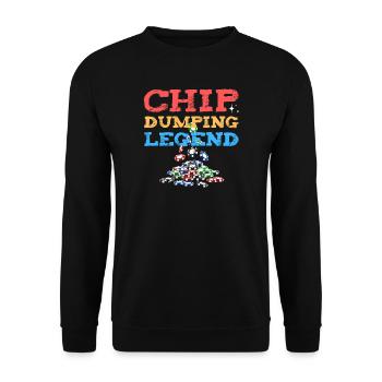 Chip Dumping Legend - Casino, Poker, Jeux - Sweat-shirt Unisexe - noir - Devant - Alina (178cm) & Michal (187cm)