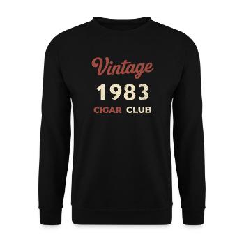Vintage 1983 Cigar Club Retro Birth Year Gift - Unisex Sweatshirt - black - Front - Alina (178cm) & Michal (187cm)