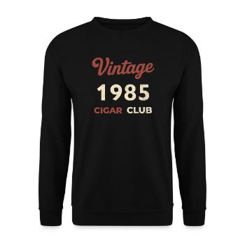 Vintage 1985 Cigar Club Rétro Naissance Année Cadeau - Sweat-shirt Unisexe - noir - Devant - Alina (178cm) & Michal (187cm)