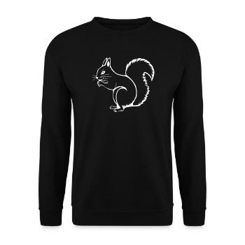 Squirrel T-shirt Gift Nature Lover - Unisex Sweatshirt - black - Front - Alina (178cm) & Michal (187cm)