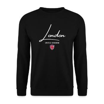 Londres au Royaume-Uni, j’adore Londres - Sweat-shirt Unisexe - noir - Devant - Alina (178cm) & Michal (187cm)