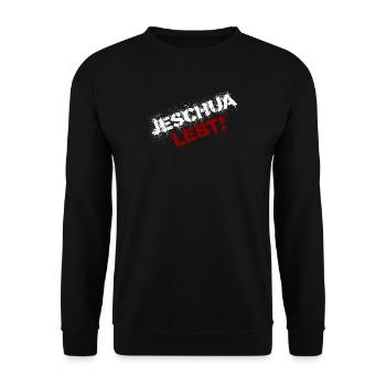 Yeshua lives white and red - Unisex Sweatshirt - black - Front - Alina (178cm) & Michal (187cm)