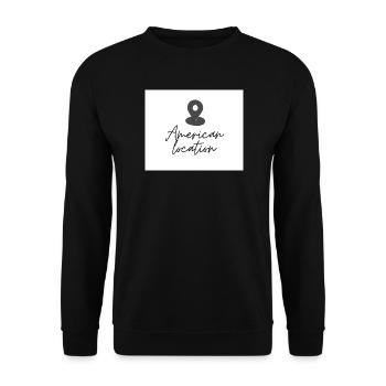 Amerikanischer Standort Pin - Unisex Pullover - Schwarz - Vorne - Alina (178cm) & Michal (187cm)