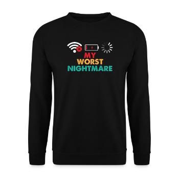 My Worst Nightmare Gaming Lover Gamer Video Games - Unisex Sweatshirt - black - Front - Alina (178cm) & Michal (187cm)