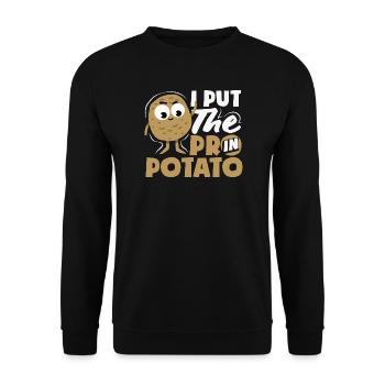 Taters Over Haters Kartoffel - Unisex Pullover - Schwarz - Vorne - Alina (178cm) & Michal (187cm)