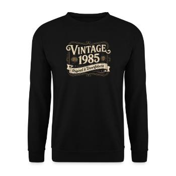 Millésime 1985 Original Non altéré - Sweat-shirt Unisexe - noir - Devant - Alina (178cm) & Michal (187cm)