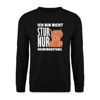 Nicht stur nur Meinungsstabil - Unisex Pullover - Schwarz - Vorne - Alina (178cm) & Michal (187cm)