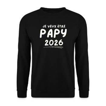 Je Veux Être Papy 2026 - Sweat-shirt Unisexe - noir - Devant - Alina (178cm) & Michal (187cm)