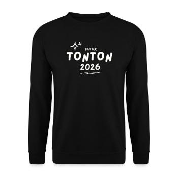 Zukünftiger Onkel 2026 - Unisex Pullover - Schwarz - Vorne - Alina (178cm) & Michal (187cm)