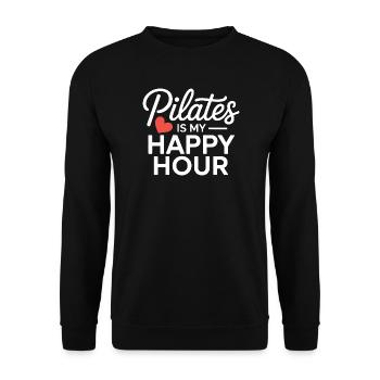 Le Pilates est mon happy hour - Sweat-shirt Unisexe - noir - Devant - Alina (178cm) & Michal (187cm)