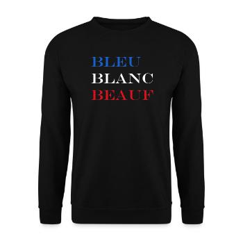 Rindfleisch - Unisex Pullover - Schwarz - Vorne - Alina (178cm) & Michal (187cm)