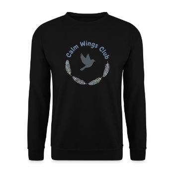 Flügel der Gelassenheit - Unisex Pullover - Schwarz - Vorne - Alina (178cm) & Michal (187cm)