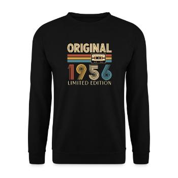 70e anniversaire 70e anniversaire Original 1956 - Sweat-shirt Unisexe - noir - Devant - Alina (178cm) & Michal (187cm)