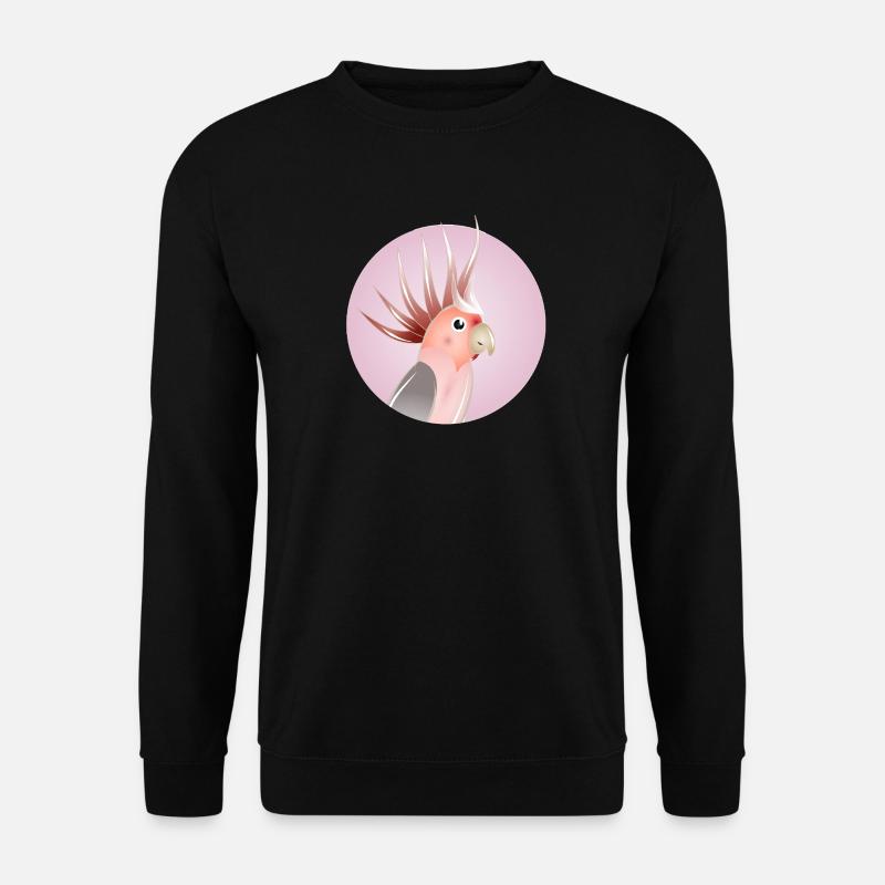 Eleganter Rosakakadu im Pastellkreis - Unisex Pullover - Schwarz