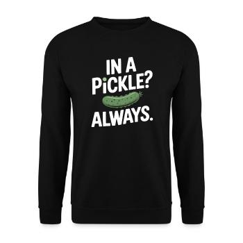 Dans un cornichon Toujours concombre Humour Dire Anglais - Sweat-shirt Unisexe - noir - Devant - Alina (178cm) & Michal (187cm)