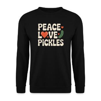 Peace Love Pickles Cucumber Love Pickles - Unisex Sweatshirt - black - Front - Alina (178cm) & Michal (187cm)