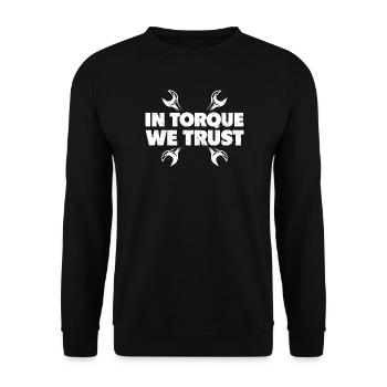 Dans le couple, nous faisons confiance à la voiture de course Muscle Car - Sweat-shirt Unisexe - noir - Devant - Alina (178cm) & Michal (187cm)