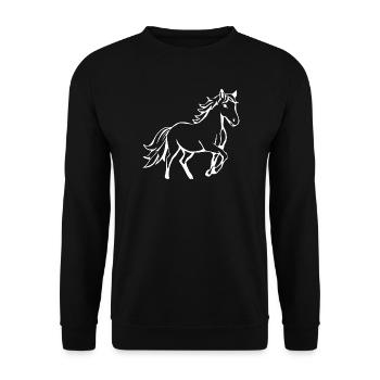 Chevaux T-shirt Cadeau Cavalier - Sweat-shirt Unisexe - noir - Devant - Alina (178cm) & Michal (187cm)