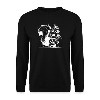 No squirrel at work without coffee - Unisex Sweatshirt - black - Front - Alina (178cm) & Michal (187cm)