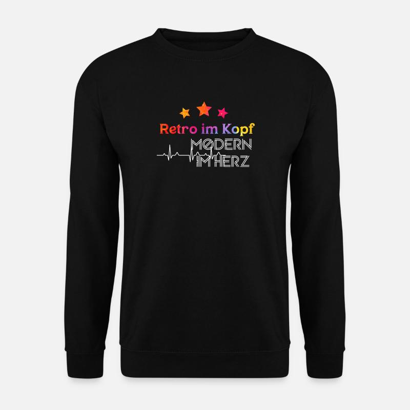 Retro Head, Modern Heart - Unisex Sweatshirt - black