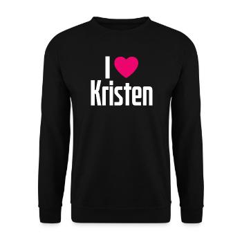 I Love Kristen Pink Heart I Love Kristen - Unisex Sweatshirt - black - Front - Alina (178cm) & Michal (187cm)