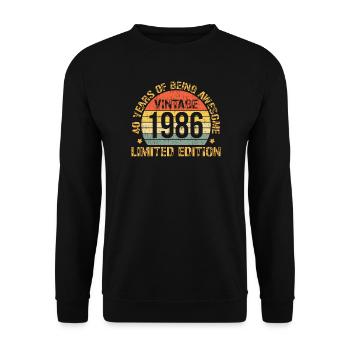40 Year Birthday Decorations 1985 40th Birthday - Unisex Sweatshirt - black - Front - Alina (178cm) & Michal (187cm)