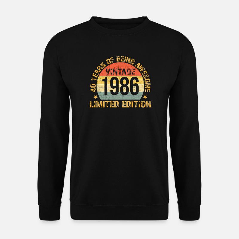 40 Year Birthday Decorations 1985 40th Birthday - Unisex Pullover - Schwarz