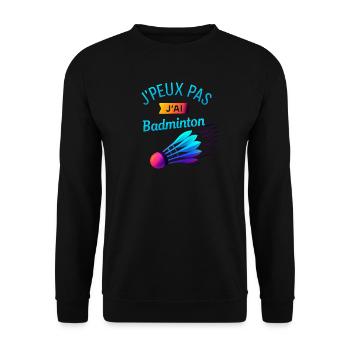 Jpeux Pas Jai Badminton - Sweat-shirt Unisexe - noir - Devant - Alina (178cm) & Michal (187cm)
