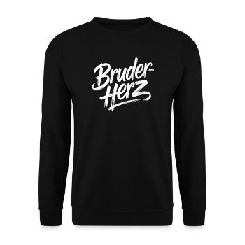 Bruderherz Brüder Großer Bro Spruch Kleiner Bruder - Unisex Pullover - Schwarz - Vorne - Alina (178cm) & Michal (187cm)