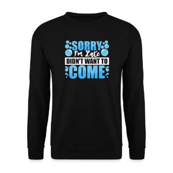 Schwimmen Wassersport Schwimmer Geschenke - Unisex Pullover - Schwarz - Vorne - Alina (178cm) & Michal (187cm)