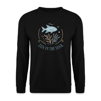 Zen im Aquarium - Unisex Pullover - Schwarz - Vorne - Alina (178cm) & Michal (187cm)