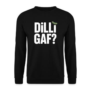 DILLIGAF? Dill Cucumber Sarcasm Humor Saying - Unisex Sweatshirt - black - Front - Alina (178cm) & Michal (187cm)
