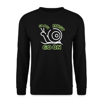Langsam muss weitergehen - Unisex Pullover - Schwarz - Vorne - Alina (178cm) & Michal (187cm)