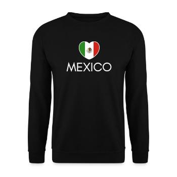 Heart with Mexican flag, Mexican pride - Unisex Sweatshirt - black - Front - Alina (178cm) & Michal (187cm)