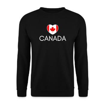 Heart with Canada flag, I love Canada - Unisex Sweatshirt - black - Front - Alina (178cm) & Michal (187cm)