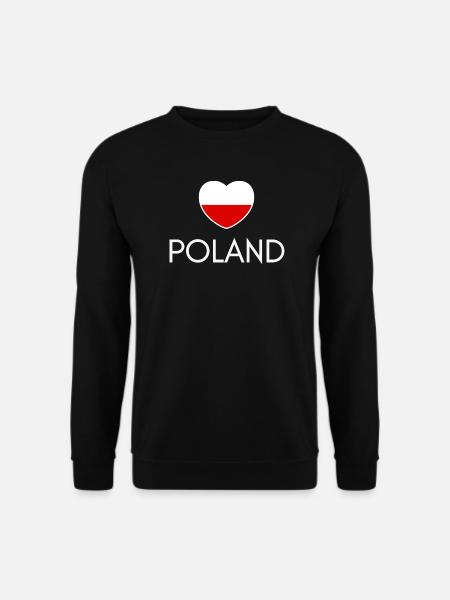 Heart with Poland flag, Polish pride - Unisex Sweatshirt - black
