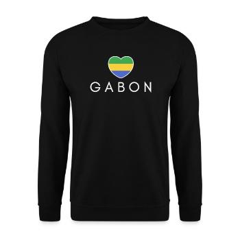 Cœur avec drapeau gabonais, fierté gabonaise - Sweat-shirt Unisexe - noir - Devant - Alina (178cm) & Michal (187cm)