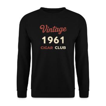 Vintage 1961 Cigar Club Retro Birth Year Gift - Unisex Sweatshirt - black - Front - Alina (178cm) & Michal (187cm)