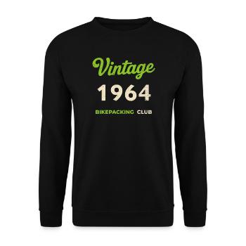 Vintage 1964 – Bikepacking Club Retro Birth Year - Unisex Sweatshirt - black - Front - Alina (178cm) & Michal (187cm)