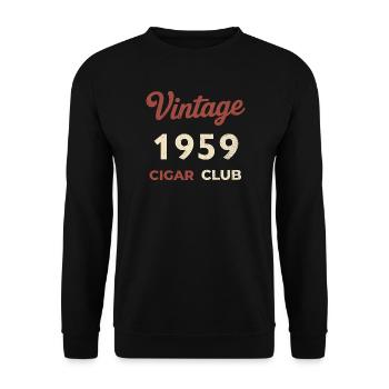 Vintage 1959 Cigar Club Retro Birth Year Gift - Unisex Sweatshirt - black - Front - Alina (178cm) & Michal (187cm)