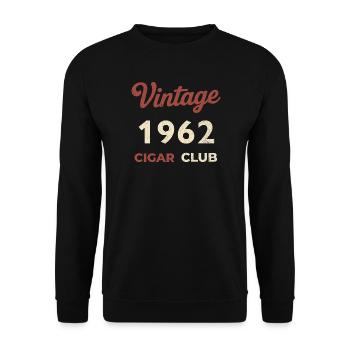 Vintage 1962 Cigar Club Retro Birth Year Gift - Unisex Sweatshirt - black - Front - Alina (178cm) & Michal (187cm)