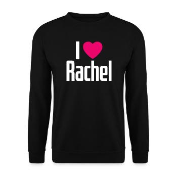I Love Rachel Pink Heart I Love Rachel - Unisex Sweatshirt - black - Front - Alina (178cm) & Michal (187cm)