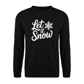 Let It Snow Christmas Snowflake - Unisex Sweatshirt - black - Front - Alina (178cm) & Michal (187cm)