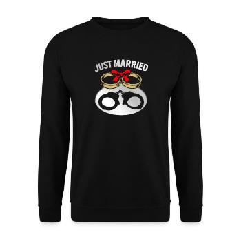 Juste marié Drôle Jeune marié Célibataire Bachelorette - Sweat-shirt Unisexe - noir - Devant - Alina (178cm) & Michal (187cm)