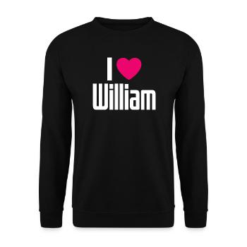 I Love William Pink Heart I Love William - Unisex Sweatshirt - black - Front - Alina (178cm) & Michal (187cm)