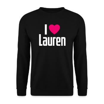 I Love Lauren Pink Heart I Love Lauren - Unisex Sweatshirt - black - Front - Alina (178cm) & Michal (187cm)