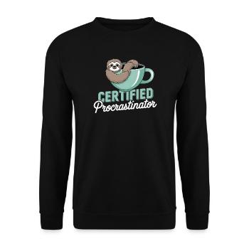 laziness humor - Unisex Sweatshirt - black - Front - Alina (178cm) & Michal (187cm)